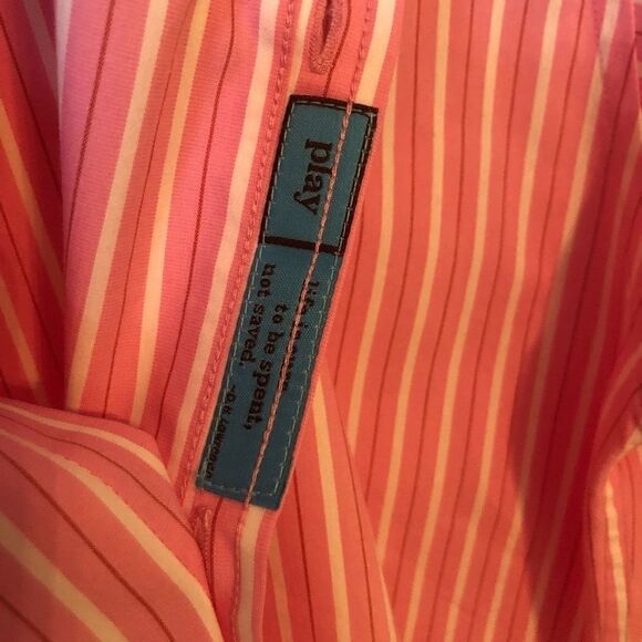 ROAR BUTTON Shirt, Pink/White, Size M - Picture 7 of 8